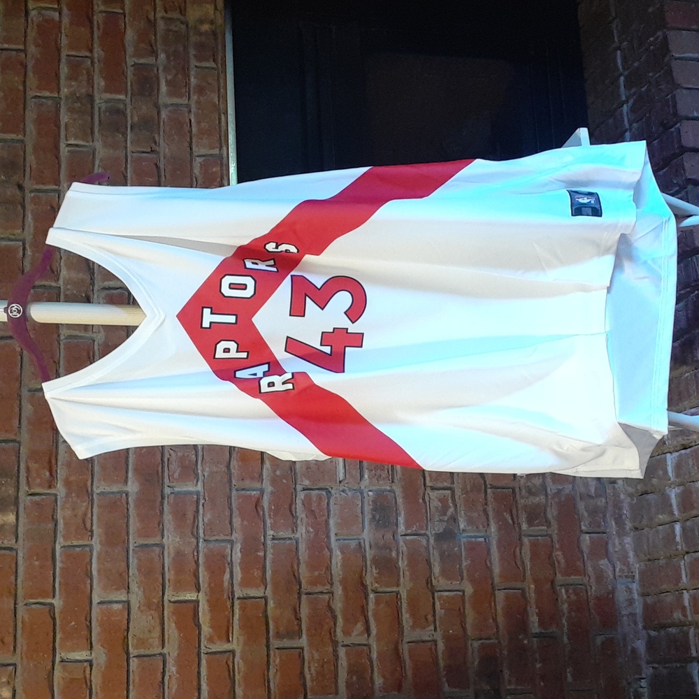 Fanatics Raptors White and Red Basketball Jersey